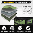Heavy Duty Tool Bag 16-Inch - 19 Pockets Tool Organizer, Portable Electrician Toolbox W/Soft Handle, Christmas Birthday Gift Ideas for Men Dad Husband Him Mechanic Plumber, Wide Mouth Tool Storage Box