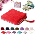 Travel Jewelry Case, Portable Jewelry Storage Bag, Compact Foldable Five Compartments Organizer Pouch with Zipper & Tassel for Earring Necklace Ring Bracelet (Red)