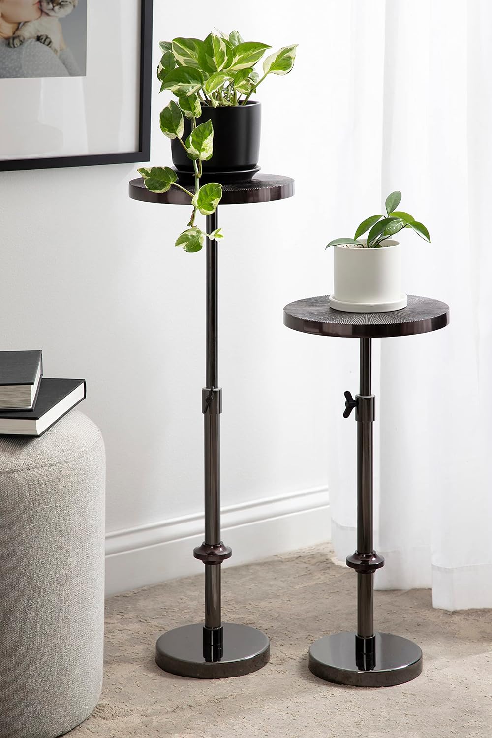 Kate and Laurel Engles Transitional Adjustable-Height Pedestal Drink Table; 1...