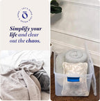 HOMZ 2-Pack Latching Lid, Large Clear Plastic Storage Bins with Lids, 66 Quart, Blue Latch - Stackable Container Boxes for Home, Bathroom, and Office Organization