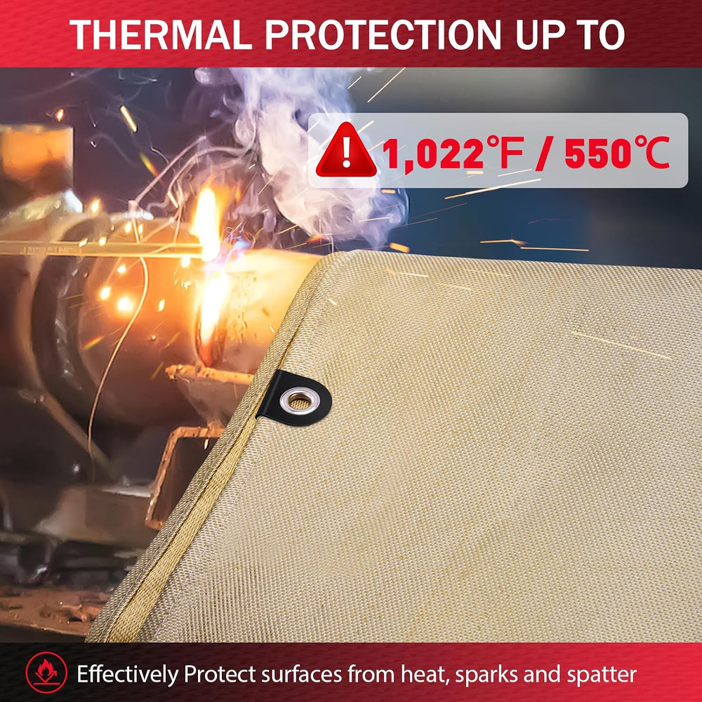 2 Pack Welding Blanket 6x8 ft - Heavy Duty Fiberglass Fire Resistant Blankets...
