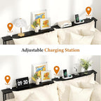 GRLEAF 39" Narrow Console Sofa Table with Built-in Power Strip (4 AC Outlets & 4 USB Ports) – 4.9ft Power Cord, Metal Frame, Easy Assembly, Ideal for Behind Couch, Hallway, and Home Office | Black