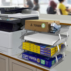 Acrimet Facility 4 Tier Letter Tray, Side Load, Letter Size/A4, Desktop File Organizer, Plastic (Clear Smoke)