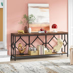 Tribesigns 71 Inch Extra Long Sofa Table, Narrow Long Sofa Console Tables Behind Couch Table with Open Storage Shelf