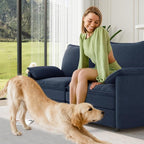 Vesgantti 74" Loveseat Sofa for Living Room, Comfy Cloud Couch Deep Seat Chenille Modern 2 Seater Small Sofa with Armrest Pillow, Easy Assembly for Small Spaces, Blue
