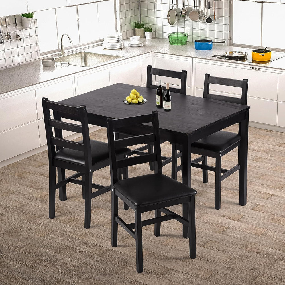 Dkelincs 5 Piece Dining Table Set Kitchen Table and Chairs for 4 Modern Woode...