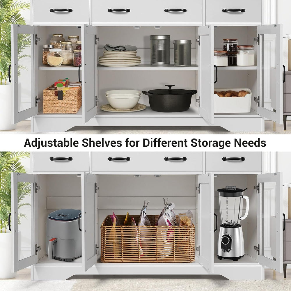 Homdox 55" Buffet Cabinet with Storage, Modern Farmhouse Sideboard with ...