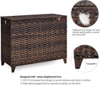 Laundry Hamper with 4 Removable Liner Bags; 176L Handwoven Rattan Laundry Basket with Lid & Heightened Feet; Clothes Hamper with Side Handles (Brown)