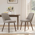 Upholstered Dining Chairs Set of 2, Modern Fabric Kitchen Chairs with Back, Wood Legs for Kitchen Dining Room Restaurant, Taupe