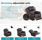 Recliner Sofa Set Couches for Living Room Chair Semi PU Fabric Living Room Furniture Sets, Adjusted Reclining Couch Furniture Sofa Set for Theater Seating, Dark Brown