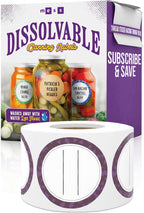 Canning Labels Dissolvable Stickers for Mason Jars and More (2" Round 200/roll) Canning Supplies Washes Off in Seconds Like Magic - Jar Labels Homemade Jam, Jelly, and More (Eggplant)