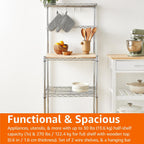 Amazon Basics Kitchen Storage Baker's Rack with Removable Wood Top, Chrome/Beige, 24"W x 59"H x 18"D