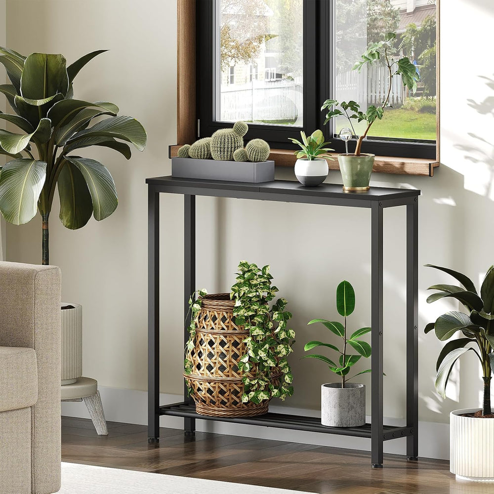 YATINEY Narrow Console Table, 2-Tier Small Sofa Table, 29.5" Thin Entryw...