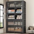 250GAL Extra Large Storage Bins with Lid, 1000Qt Stackable Closet Organizers and Drawers, Collapsible Storage Bins with Wheels, Folding Containers for Home, Kitchen Office, 5Pack Black