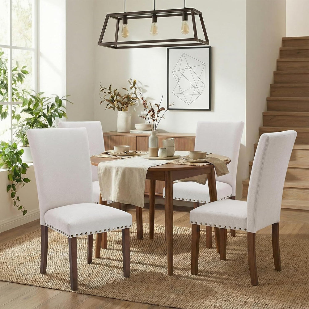COLAMY Upholstered High Back Dining Room Chairs Set of 4 with Comfortable Pad...