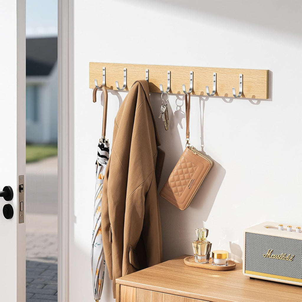 Aluminum Wall Hooks for Hanging Towel/Coat - 22LB Screw in Metal Hanger Wall Mount, for Outdoor, Closet, Door, Bathrooms, for Backpack, Robe, Silver 5 Pack