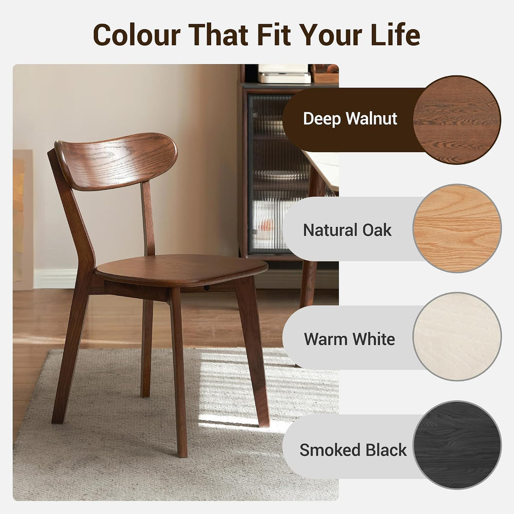 YESWOOD Oak Dining Chairs Set of 4, 100% Solid Wood Kitchen Chairs with Curve...