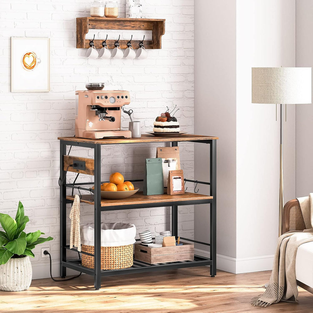 HOOBRO Kitchen Island with Storage, Kitchen Island Table with Power Outlet, 3...