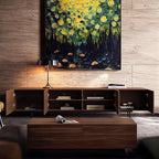Mid Century Modern TV Stand with 4 Doors, 70.87 Inch Wide Entertainment Center TV Console for Living Room Bedroom, Media Console TV Cabinet with Storage Walnut
