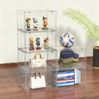 12 Packs Plastic Sneaker Storage Shoe Containers, Stackable Shoe Organizer with Doors, Acrylic Display Shoes Boxes