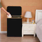 efluky Laundry Hamper with Lid, Trio Laundry Hamper with 3 Removable Bags, 3 Section Laundry Basket with Bamboo Handles for Bathroom, Bedroom & Laundry Room, 160L Black