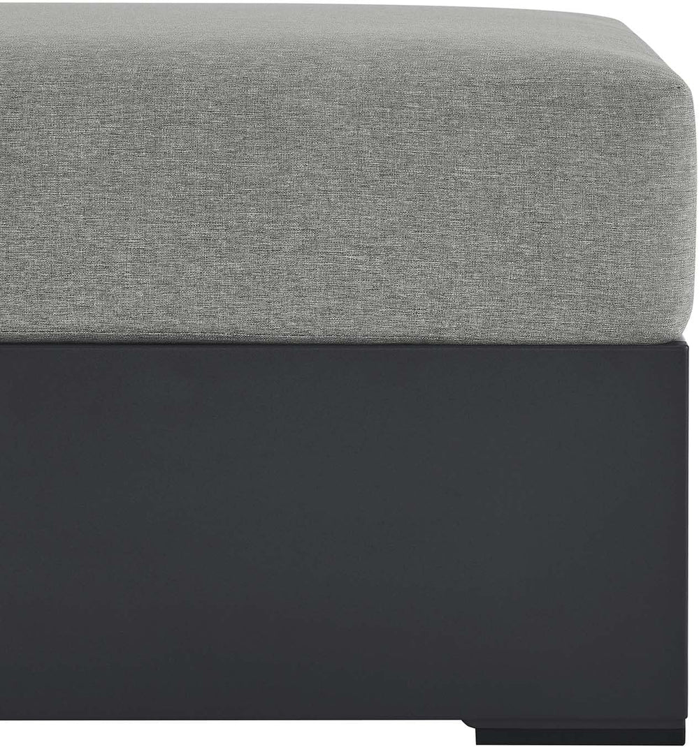 Modway Tahoe Aluminum Ottoman Gray with Weather-Resistant Cushion-Ideal as Ou...