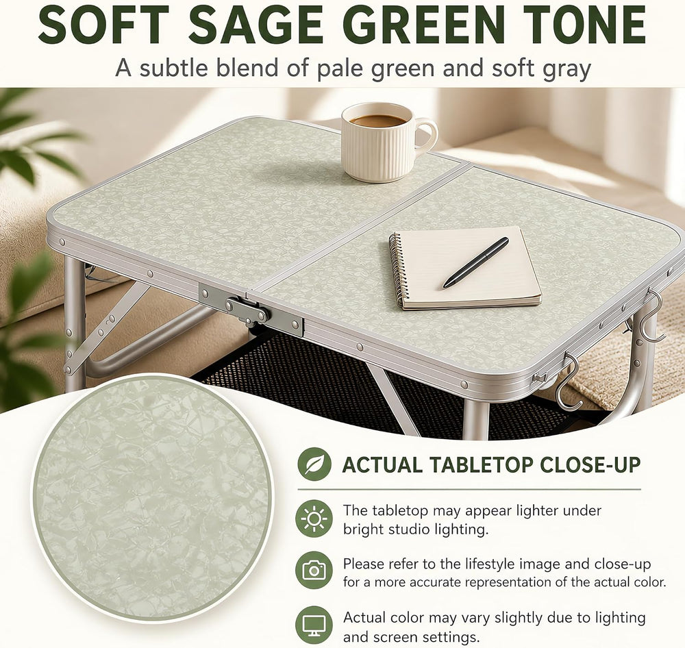 Small Folding Table, 2 Foot, Compact Foldable Portable Camping Table