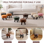 Small 13" Foot Stool Ottoman, Round Pouf Foot Rest, Faux Leather Footstool | Small Foot Stool with Rubber Legs Under Desk, Footrest for Couch, Living Room Bedroom Office, 13''L x 13''W x 10.2''H, Coffee