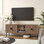 ARTPOWER 63" Modern TV Stands for Living Room, Long Entertainment Center with Storage, TV Console for 55 60 65 70 Inch TV, Bedroom TV Cabinet with Doors, Wood Media Console, Television Stand, Wood