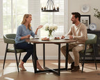 HNY Modern Dining Room Arm Chairs Set of 2, Green Retro Faux Leather Upholstered Barrel Dining Chairs with Arms Mid-Century Accent Chair with Metal Legs, Open-Back Kitchen Side Chairs for Living Room