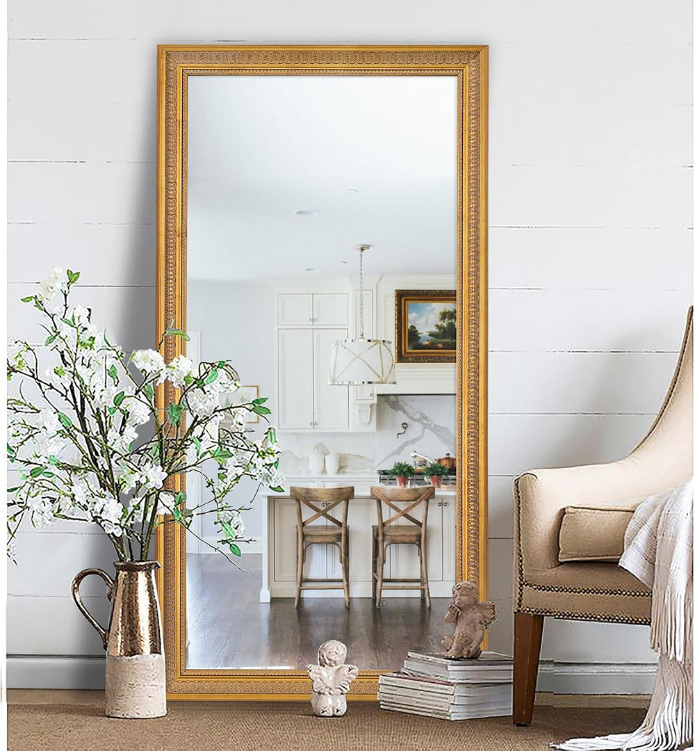 Chende Large Wall Mirror 60''x30'', Antique Gold Mirrors for ...