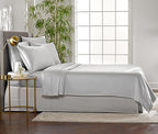 King Sheets by Pure Bamboo, Genuine 100% Organic Viscose Derived from Bamboo Bed Sheet Set, Luxuriously Soft & Cooling, Double Stitching, Lifetime Quality Promise (King, Silver Pearl)