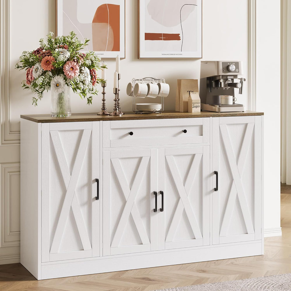 Buffet Cabinet with Storage, 55" Large Sideboard Storage Cabinet with Dr...