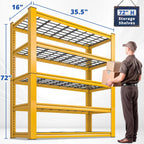 REIBII 72''H Garage Shelving 3010 LBS Storage Shelves Adjustable Metal Shelving 5 Tier Metal Shelves for Storage Industrial Shelf for Kitchen Pantry Warehouse Basement 72" H X 35.5" W X 16" D