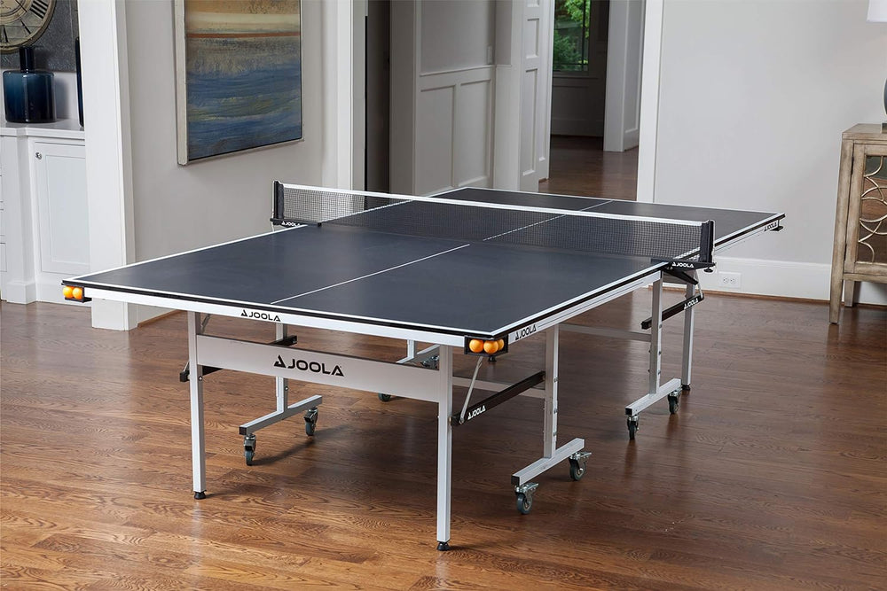 JOOLA Rally TL Professional MDF Indoor Ping Pong Table w/Quick Clamp Table Te...