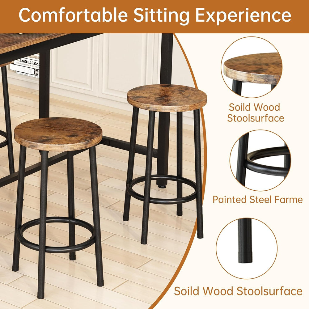 Lamerge Bar Table Set,Industrial Bar Table and Chairs Set,5 Pcs Dining Table ...