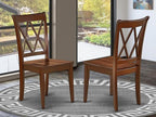 East West Furniture CLC-MAH-W Clarksville Dining Chairs - Double Cross Back Solid Wood Seat Chairs, Set of 2, Mahogany