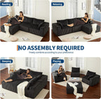 108" Modular Sectional Sofa Couches for Living Room Cloud Memory Boneless Couch No Assembly Required