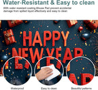 Happy New Year Gaming Mouse Pad 31.5"x11.8"Desk Mat Anti-Slip Rubber Base & Durable Stitched Edges for Gamers Smooth Mouse Writing Surface for Desk Office/Home