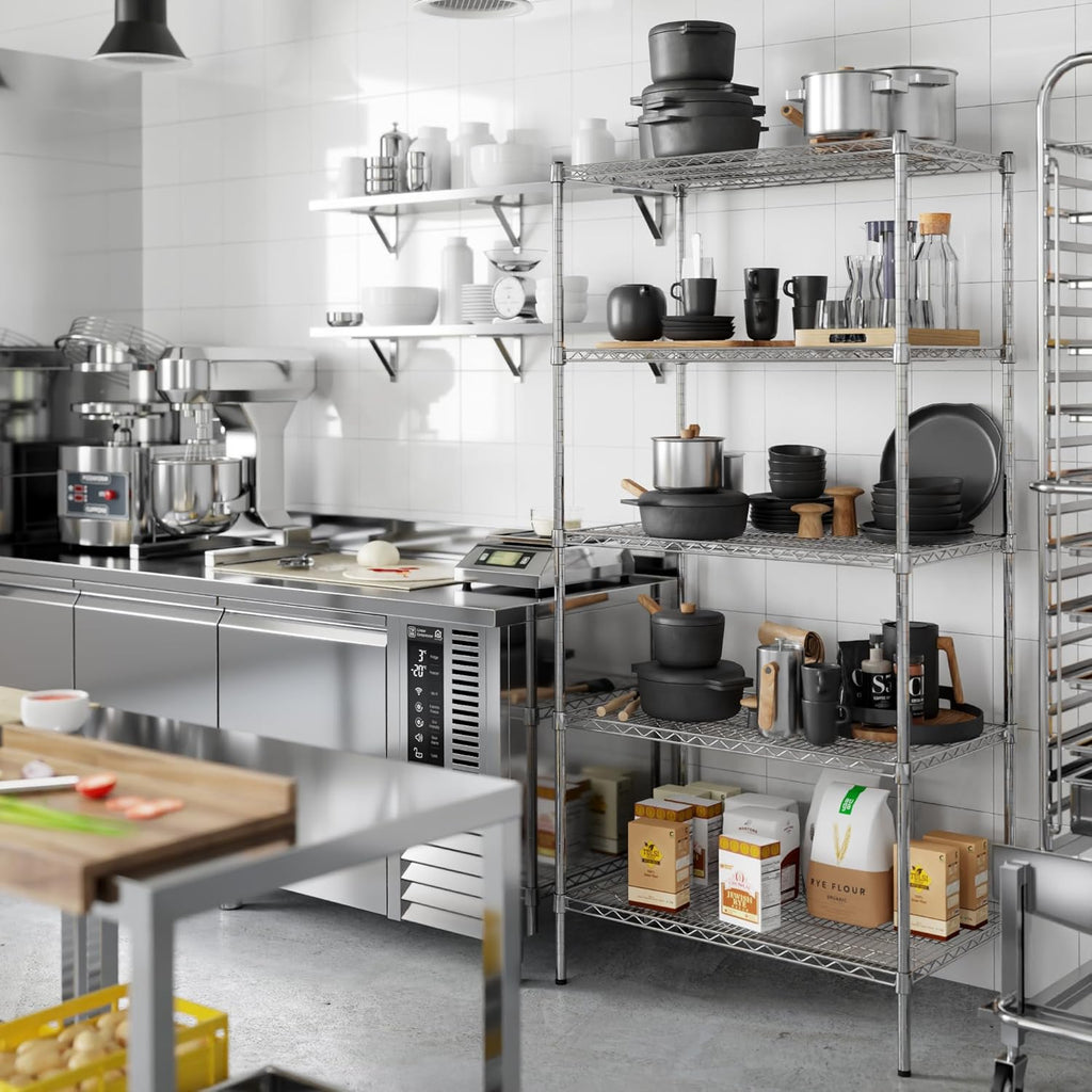 21" Deep x 36" Wide x 74" Height Wire Shelving Kit | 5-Tier | NSF Commercial Storage Rack Unit