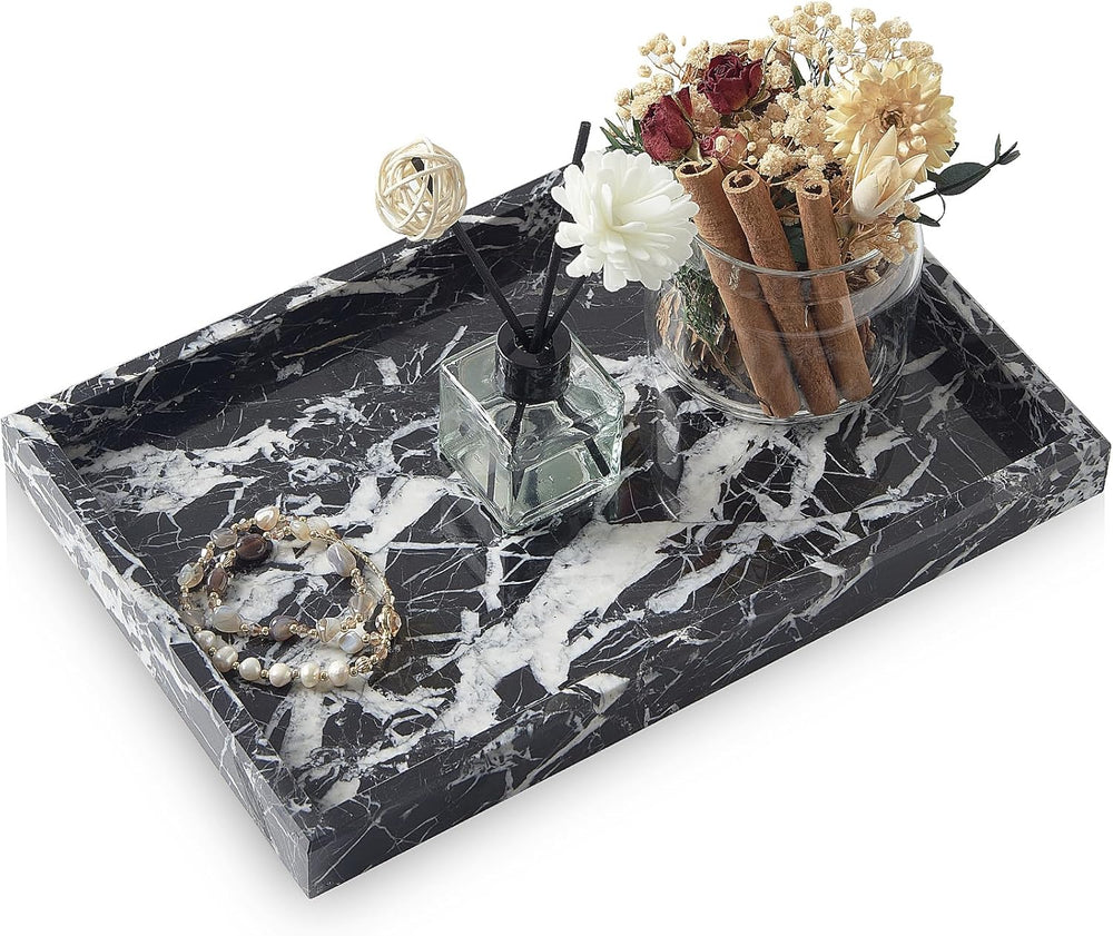 Marble Bathroom Tray,Pure Natural Vanity Tray,Marble Tray for Kitchen Counter...