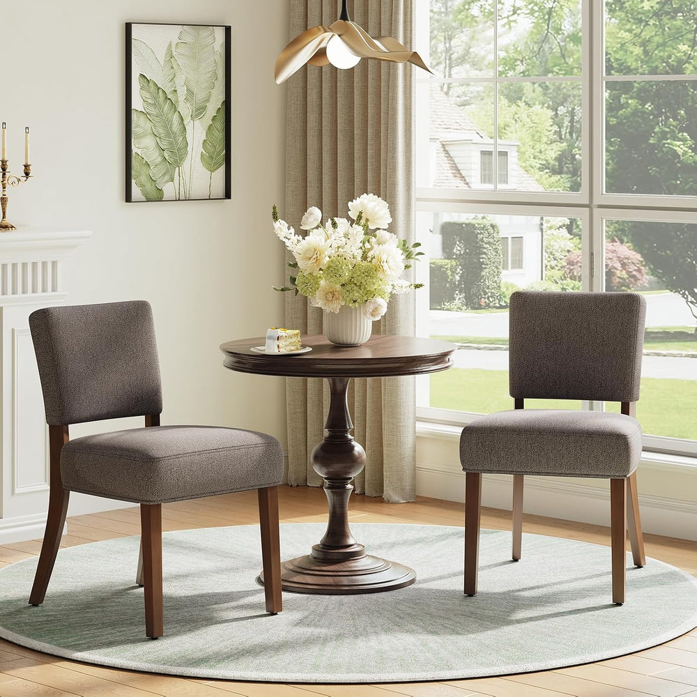 COLAMY Upholstered Dining Chairs Set of 2, Fabric Kitchen Chairs with Padded ...