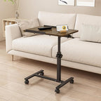 Mobile Laptop Stand for Couch Overbed Table with Wheels Adjustable Height Tilting Sofa Laptop Bed Table Rolling Cart Medical Overbed Table (Brown)