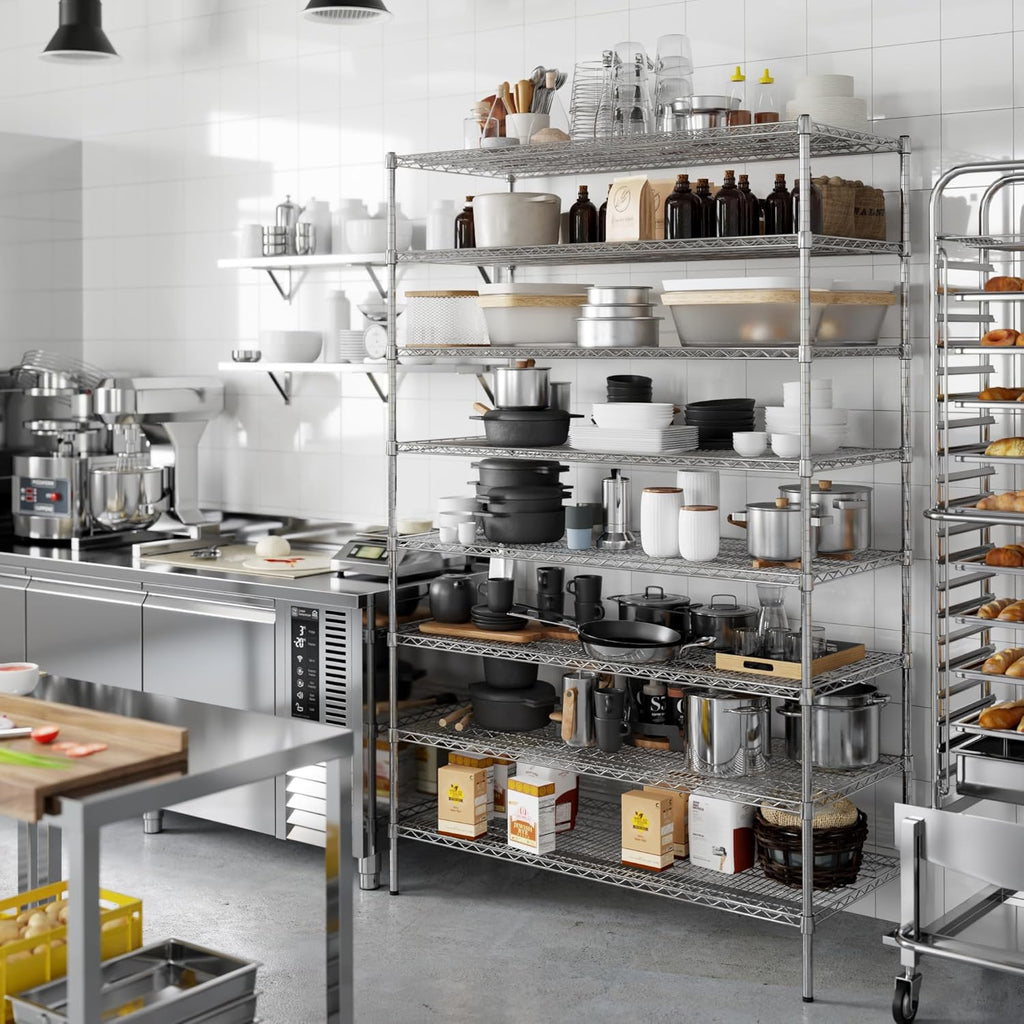24" Deep x 54" Wide x 86" Height Wire Shelving Kit | 8-Tier | NSF Commercial Storage Rack Unit