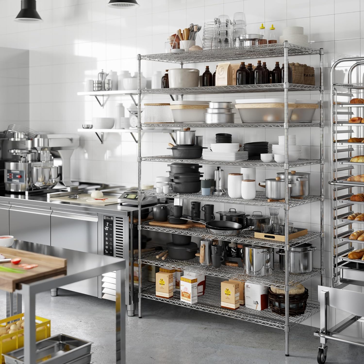 24" Deep x 54" Wide x 86" Height Wire Shelving Kit | 8-Tier | NSF Commercial Storage Rack Unit