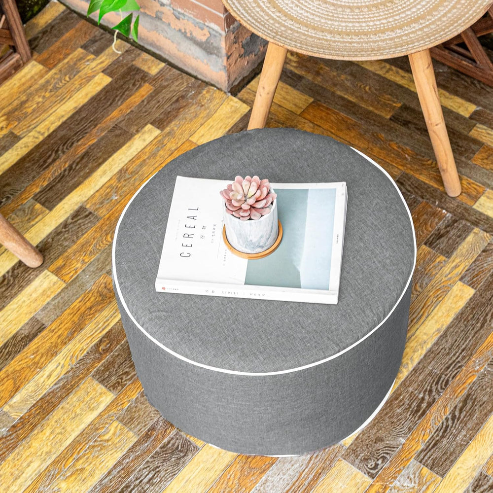 Outdoor Ottoman for Patio, Gray, Outdoor Pouf Footstool,20x12In | All-One Foa...
