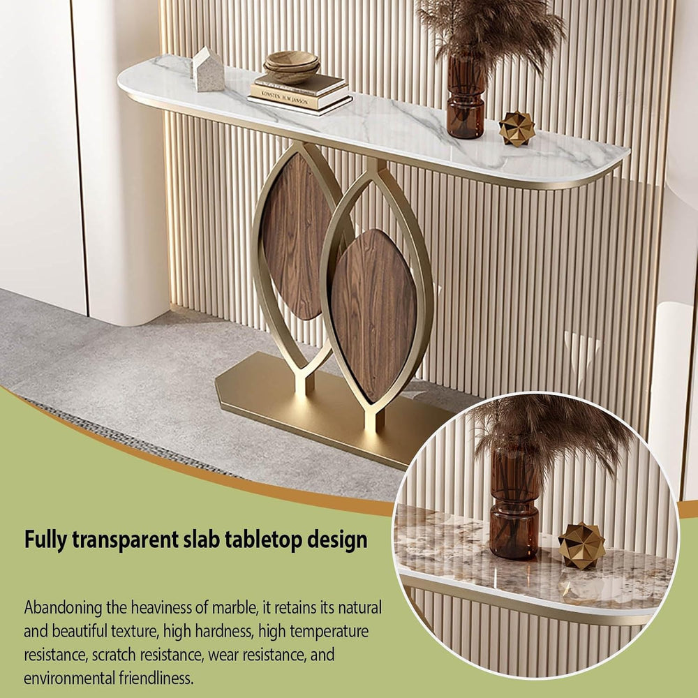 Modern Console Table Sofa Table, Narrow Long Sofa Table,with Geometric Metal ...