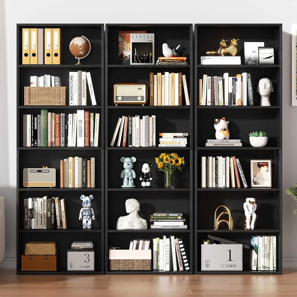 Shintenchi Bookshelf,6-Tier Open Bookcase and Bookshelves,6 Shelf Display Sto...
