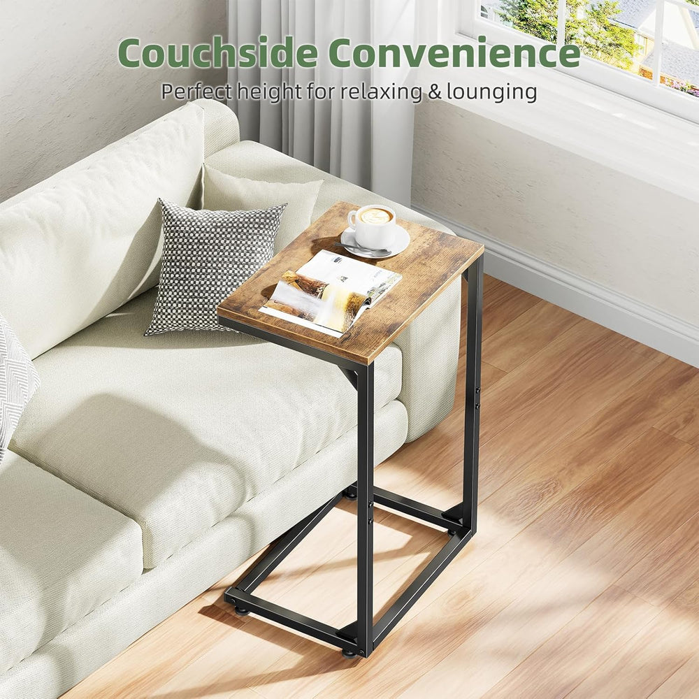 Simple Trending C Shaped End Table, Small Side Table, TV Trays for Couch, Sof...