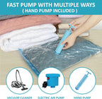 Vacuum Storage Bags, 10 Jumbo Space Saver Bags with Pump, Space Bags, Vacuum Sealer Bags for Clothes, Comforters, Blankets, Bedding